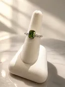 Scissor-Cut Peridot & Diamond Ring — Shannon's Fine Jewelry