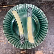 Antique French Majolica Asparagus Plate