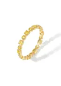 14K Gold Plated Over 925 Silver Sunlit Citrine Band Ring