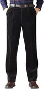 Men'S Corduroy Pants Casual Pleated Front Straight Leg Loose Fit Cord Pants Trouser