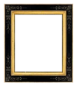 American 19th Century Mirror Black Frame