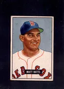1951 Matt Batts Bowman #129 Red Sox Baseball Card