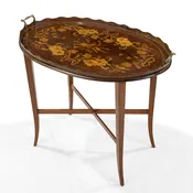 Inlaid Mahogany Tray Table
