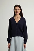 Cardigan en pur coton - Femme - Bleu