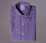 Blue/Pink/Red Multi Check shirt with English Spread Collar