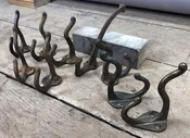 Lot 9 Rustic Cast Iron Hooks, Metal Coat Hoods, Cast Iron Wall Hooks, Hat Hooks