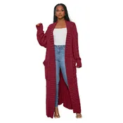 2022 New Winter Warm Sweater Coat Women's cardigans Casual Long Knitted Cardigan Sweater Jacket Loose V-Neck Trench