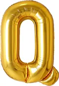 34" Foil Mylar Gold Letter 'Q' Balloon