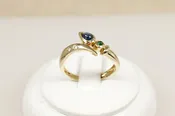 14ct Gold Sapphire, Emerald & Diamond Ring