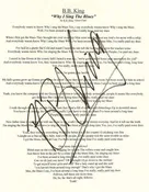 B B KING autographed “WHY I SING THE BLUES” LYRICS!