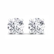 14K Solid White Gold 4 CT TWT Diamond Stud Earrings