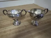 Antique pair of Preisner #172 Sterling Silver Creamer and Sugar set F62