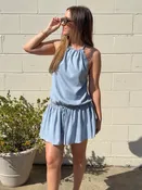 Ashlyn Halter Drop Waist Mini Dress