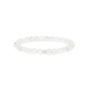 14k White Gold Rainbow Moonstone Bead Bracelet
