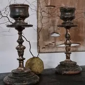 17th Century Wood Candlestick