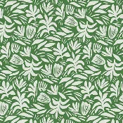Abstract Shapes Rayon - White on Green