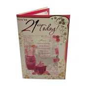 Age 21 Pink Dress and Sandals Design Opacity Birthday Card
