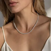 Natural unfaceted white Ethiopian Opal beaded Necklace — FLWR Shop