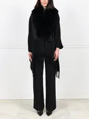 Fur Trim Fringed Stole
