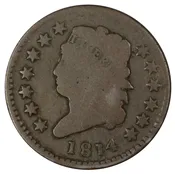 1814 Classic Head 1c ANACS GOOD 4 — Sam Sloat Coins