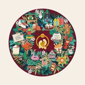 24 Hidden Holiday Traditions Round Jigsaw Puzzle