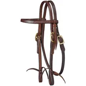 Harness Leather Miniature Horse Browband Headstall – Solid Brass Hardware