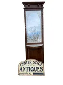 66451 Modern Hall Mirror Stand with a Shelf Hall Tree Hat Rack Hatrack