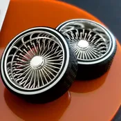 1/18 SUPER SPOKES CHROME LOWRIDER Wheels OCTOS K/O & LOW PRO WW Tire Set