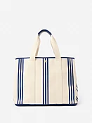 Nautical_Navy/Off_White Stripe Alma Canvas Tote | Women's Handbags | J.McLaughlin