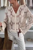 Floral Crochet Long Sleeve Top