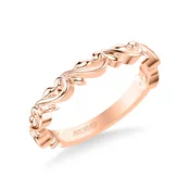 Artcarved Bridal Band No Stones Classic Lyric Anniversary Ring 18K Rose Gold