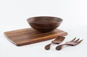 Bowl and Non-Skid Carving Board in Black Walnut