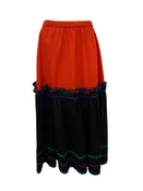 1970s Yves Saint Laurent Rive Gauche Red & Black Tiered Skirt