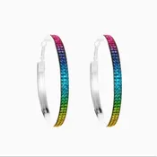 Hoops. Rainbow sparkle silver tone. NWOT - $16 - From Kay