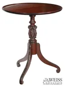 A Carved Black Cherry Dishtop Classical Tilt-top Table, New England, possibly Salem, c.1820