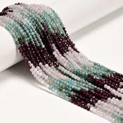 01 Gradient Multi-color Gemstone Faceted Round Beads Size 3mm 15.5'' Strand