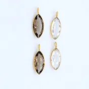 Crystal Quartz 14K Gold Marquise Charm