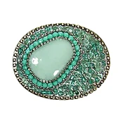 Aqua Crystal and Turquoise Belt Buckle