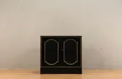 Hollywood Regency Black 2-Door Cabinet