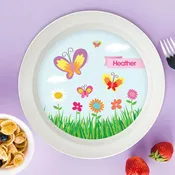 A Butterfly Field Personalized Kids Bowl