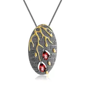 925 Sterling Silver Gemstone Necklace - Elegant Tree Pendant