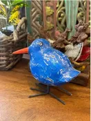 Scurry Beach Bird, Dark Blue — Handcrafted Mini Coastal Accent, 4″ x 5″