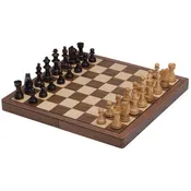 11" SOLID WALNUT MAGNETIC CHESS SET.