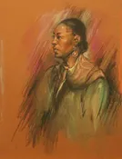 Woman in green wearing Earrings