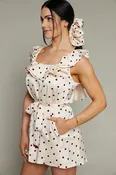 Alexandra Satin Polka Dot Mini Dress