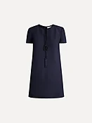Beaded Bow-Detail Shift Dress