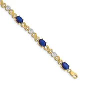14k Gold Diamond and Oval Sapphire Infinity Link Bracelet