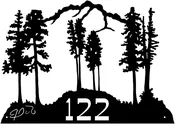 Name Sign Wall Art 4 Trees, Mountains 275x195 - J. Dub's Metalworks