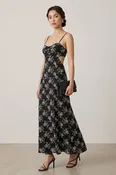 Black Embroidered Maxi Dress