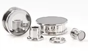 MIRROR Plug Threaded Tunnel - Actual Mirror Front - 2mm - 26mm - Price Per 1
